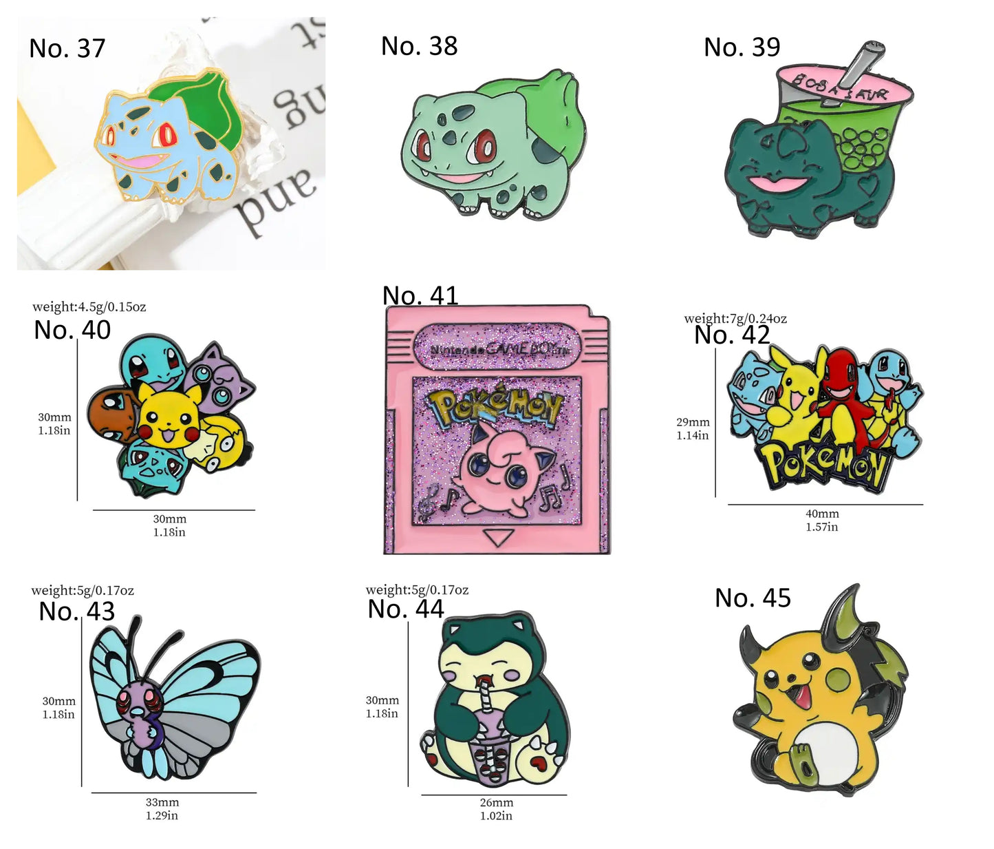 Pokémon Enamel Lapel Pin Badges - 70+ Designs To Choose - (Non Official)